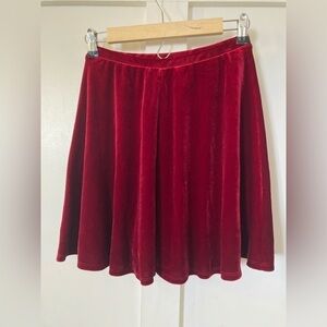 NWT Soprano small wine red velvet skirt